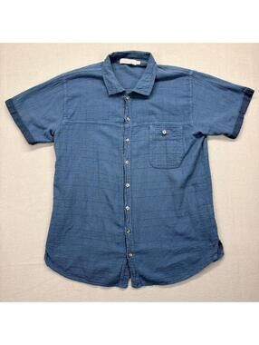 Tilley Endurables Blue Short Sleeve Button-Up Shirt Size Large